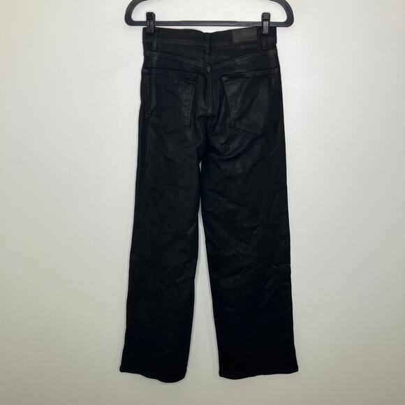 RAILS Getty Wide Leg Coated Noir Black Jeans High Rise 26 - Picture 3 of 6